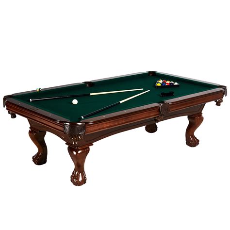 Barrington billiards pool table - Accessories included: complete set of billiard balls, 2 cue sticks, 1 triangle, 2 chalks and 1 brush. Assembled dimensions of Barrington billiards pool table: 89″L x …